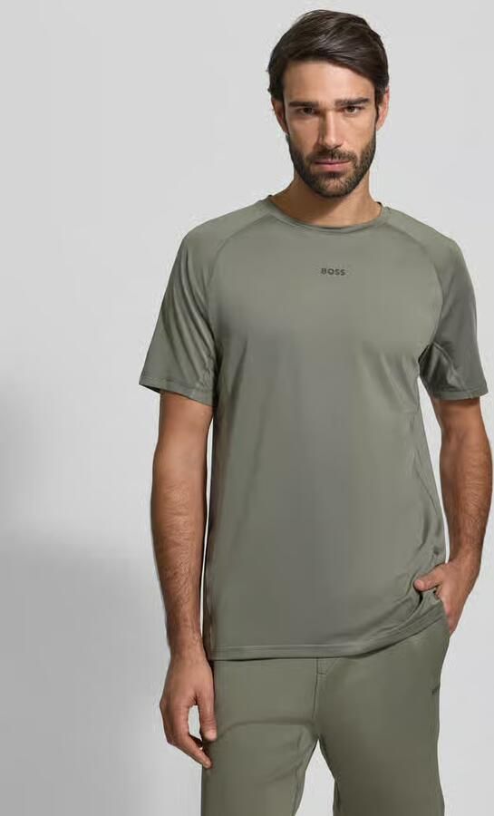 BOSS Green Regular fit T-shirt met flatnocknaden model 'TEE ACTIVE 1' - Foto 3