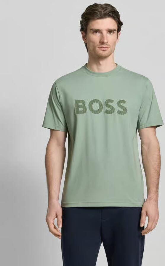 BOSS Green Regular fit T-shirt van katoenmix model 'ICONIC' - Foto 4