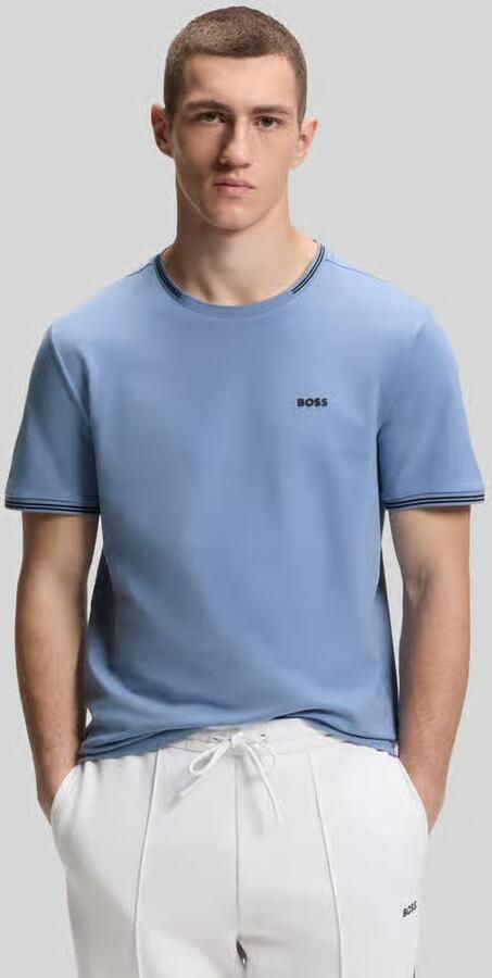BOSS Green regular fit T-shirt van katoenmix model 'TAUL' - Foto 3
