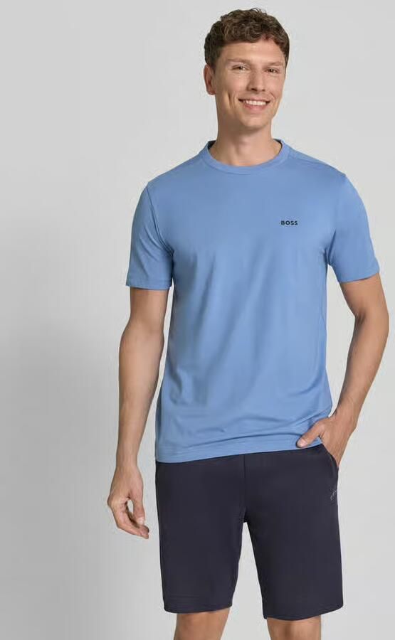 BOSS Green Regular fit T-shirt van katoenmix model 'TEE' - Foto 4