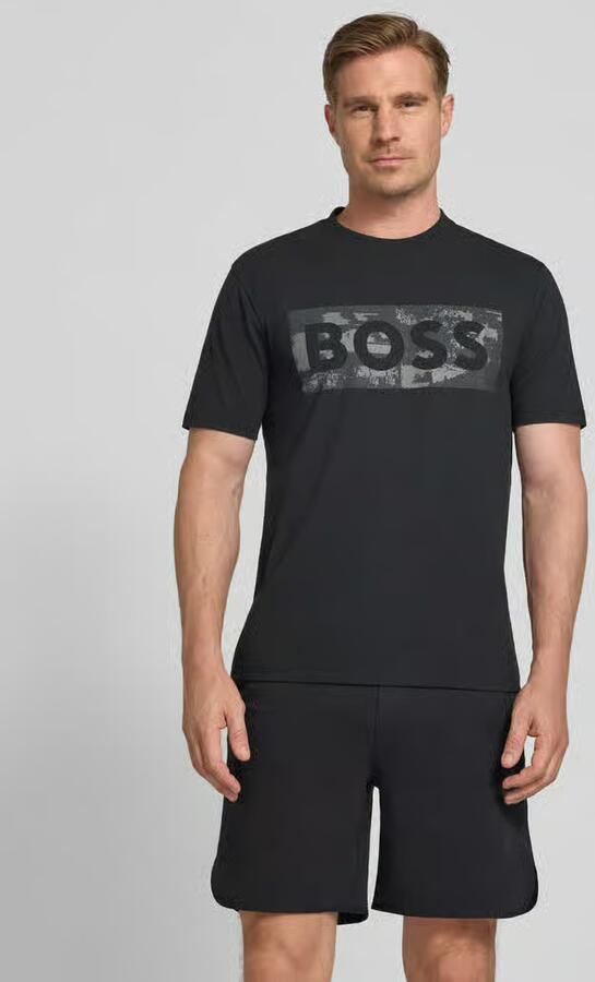 BOSS Green regular fit T-shirt van katoenmix model 'TS_GLOBE LOGOPATTERN' - Foto 4