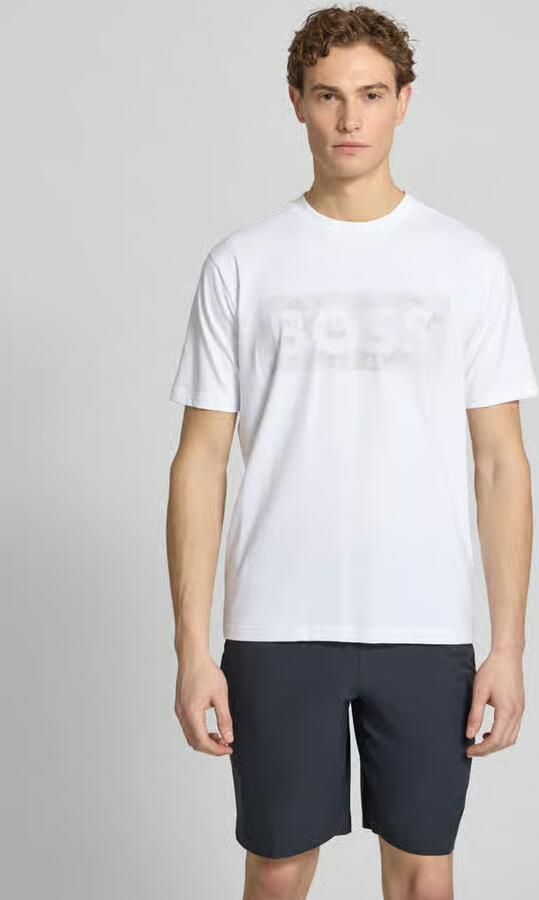 BOSS Green regular fit T-shirt van katoenmix model 'TS_GLOBE LOGOPATTERN' - Foto 4