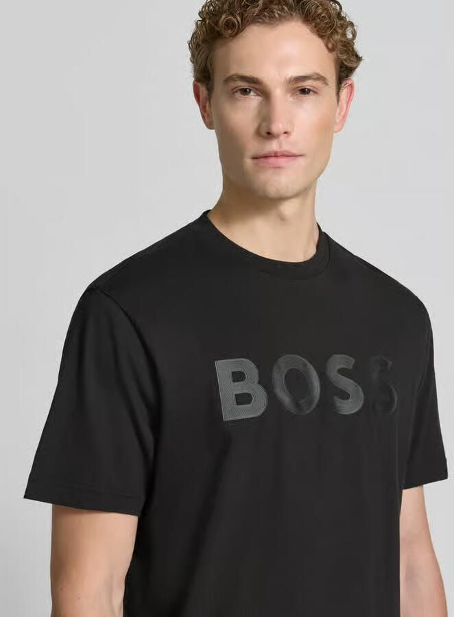 BOSS Green regular fit T-shirt van puur katoen model 'TS_STRUCTURE LOGO 1027473'