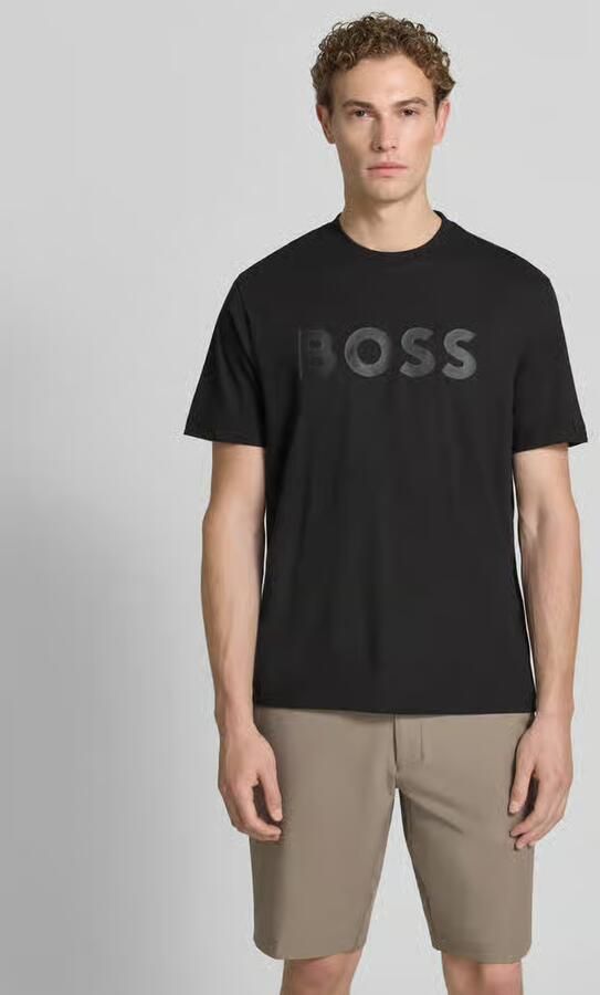 BOSS Green regular fit T-shirt van puur katoen model 'TS_STRUCTURE LOGO 1027473' - Foto 3