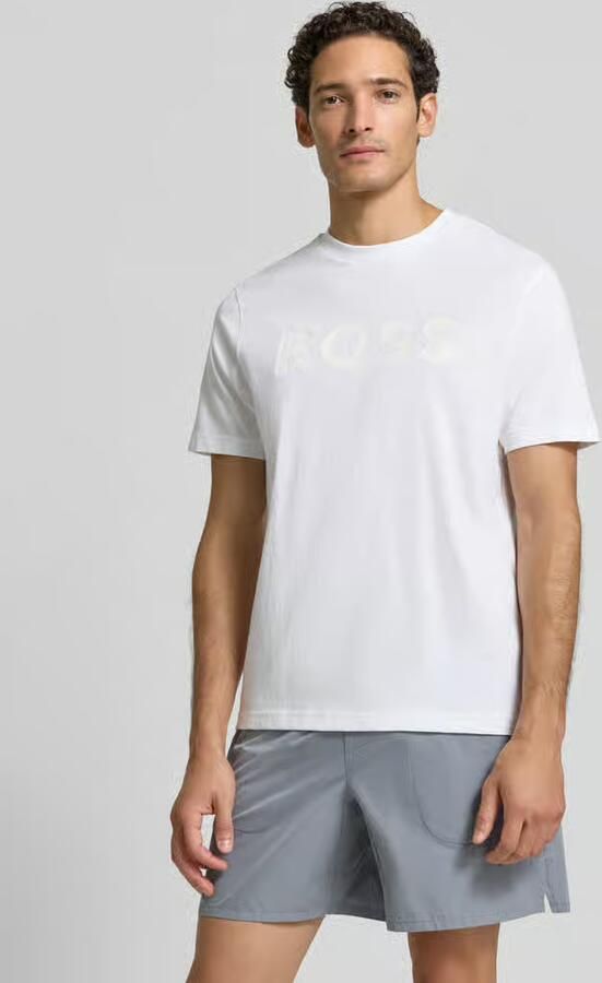 BOSS Green regular fit T-shirt van puur katoen model 'TS_STRUCTURE LOGO 1027473' - Foto 3