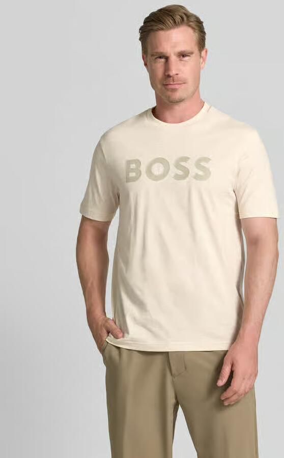 BOSS Green regular fit T-shirt van puur katoen model 'TS_STRUCTURE LOGO 1027473' - Foto 2