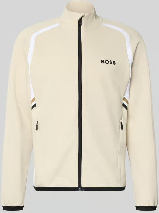 BOSS Green Regular fit trainingsjack met ingezette passen model 'TOC SPIN FZ'
