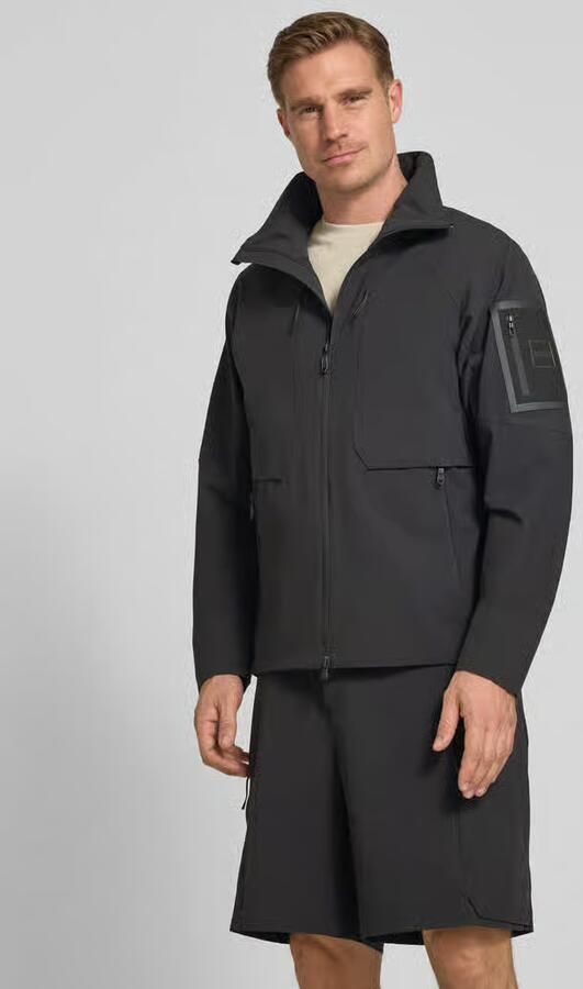 BOSS Green Regular fit trainingsjack met Labelpatch Model 'OW_GLOBE' - Foto 3