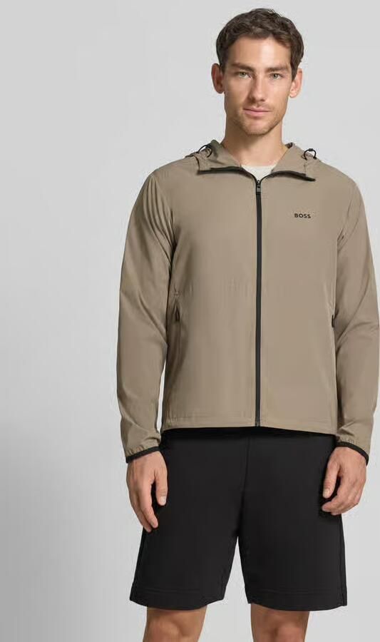BOSS Green Regular fit trainingsjack met labelprint model 'OW_Airynix JT HD 2' - Foto 3