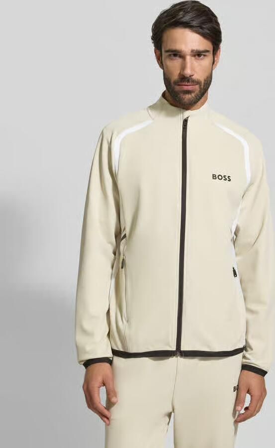 BOSS Green Regular fit trainingsjack met ingezette passen model 'TOC SPIN FZ' - Foto 4