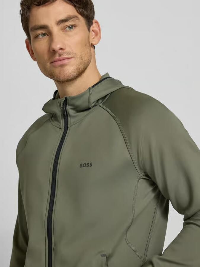 BOSS Green Regular fit trainingsjack van sneldrogend weefsel model 'SICON ACTIVE' - Foto 2