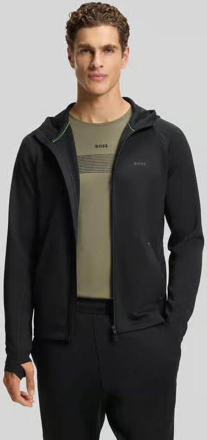 BOSS Green Regular fit trainingsjack van sneldrogend weefsel model 'SICON ACTIVE' - Foto 3