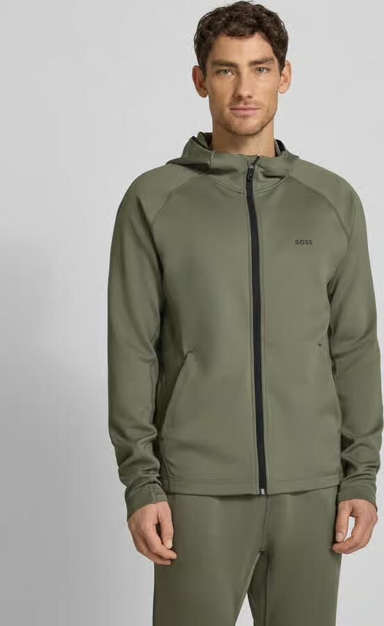 BOSS Green Regular fit trainingsjack van sneldrogend weefsel model 'SICON ACTIVE' - Foto 4