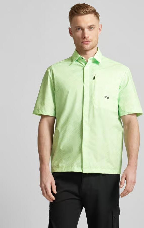 BOSS Green Regular fit vrijetijdsoverhemd met all-over print model 'Bechno' - Foto 4