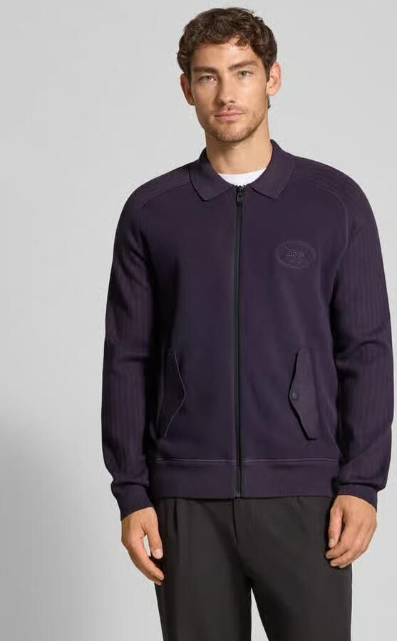 BOSS Green Relaxed fit gebreid jack van viscosemix model 'HOLE' - Foto 2