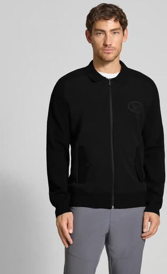 BOSS Green Relaxed fit gebreid jack van viscosemix model 'HOLE' - Foto 2