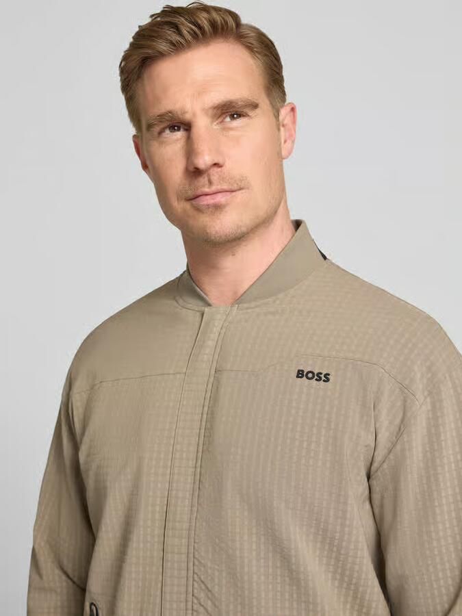 BOSS Green relaxed fit sweatjack in wafelstructuur model 'TERRACE'