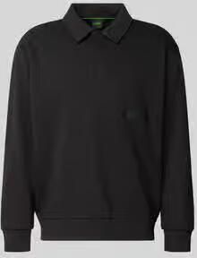 BOSS Green relaxed fit sweatshirt van katoenmix model 'SW_Placket Polo'