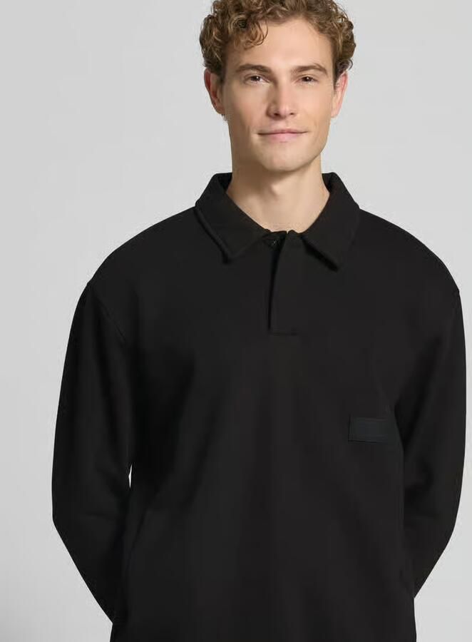BOSS Green relaxed fit sweatshirt van katoenmix model 'SW_Placket Polo'