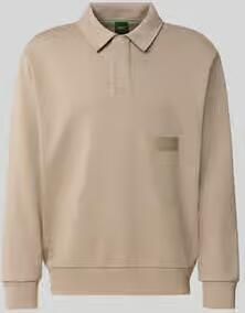 BOSS Green relaxed fit sweatshirt van katoenmix model 'SW_Placket Polo' - Foto 3