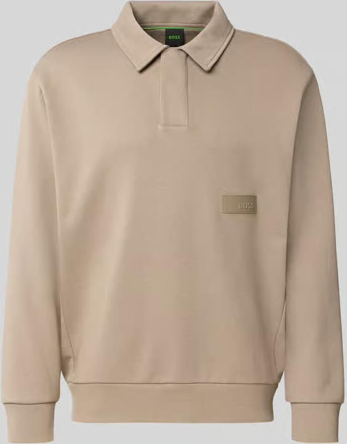 BOSS Green relaxed fit sweatshirt van katoenmix model 'SW_Placket Polo' - Foto 2