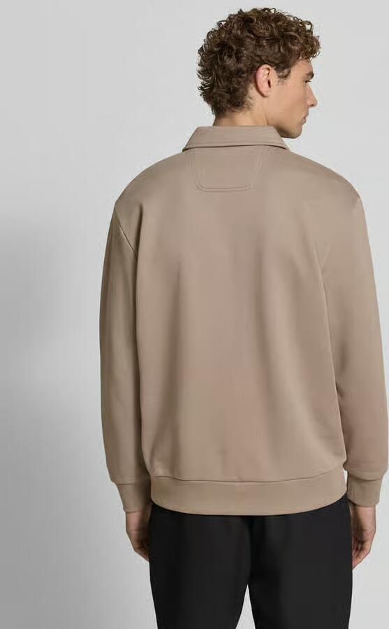 BOSS Green relaxed fit sweatshirt van katoenmix model 'SW_Placket Polo' - Foto 5