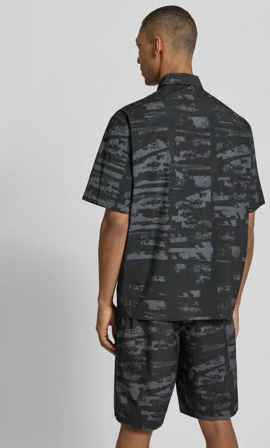 BOSS Green relaxed fit vrijetijdsoverhemd met kentkraag model 'ST_GLOBE PRINT S'