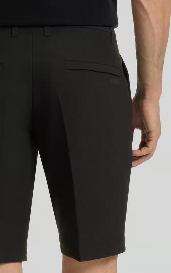 BOSS Green slim fit chino short met persplooien