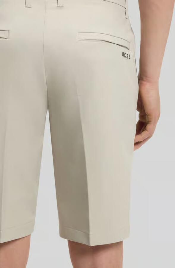 BOSS Green slim fit chino short met persplooien