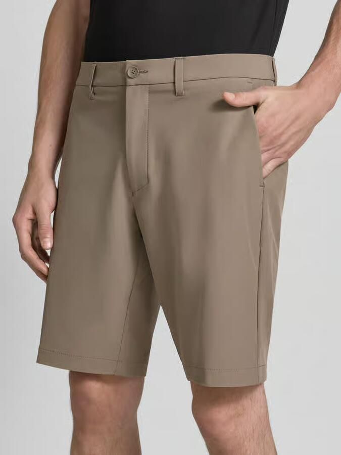 BOSS Green slim fit chino short met persplooien