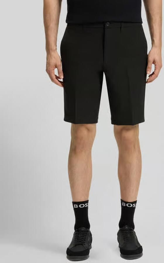 BOSS Green slim fit chino short met persplooien - Foto 2