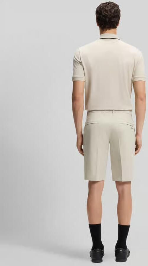 BOSS Green slim fit chino short met persplooien - Foto 4