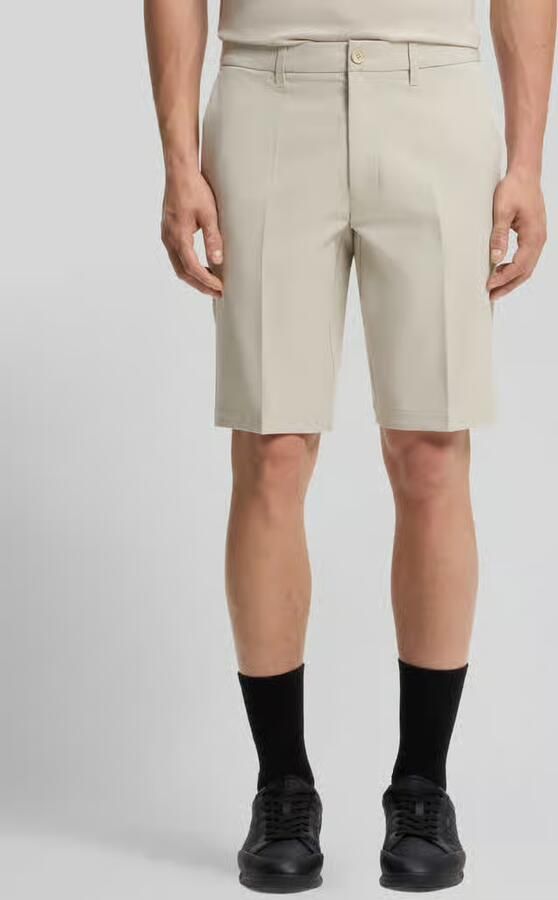 BOSS Green slim fit chino short met persplooien - Foto 3