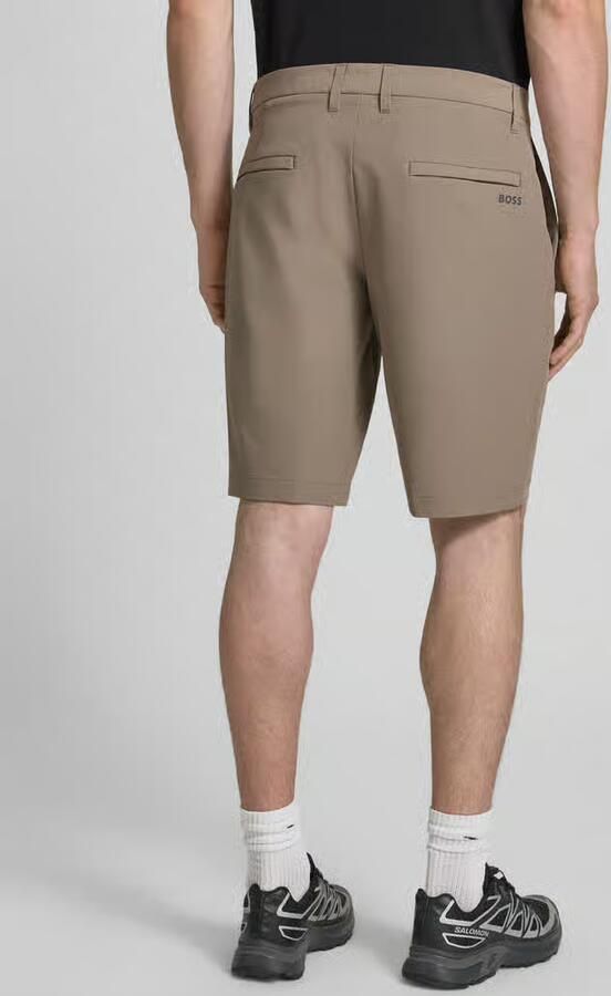 BOSS Green slim fit chino short met persplooien - Foto 4