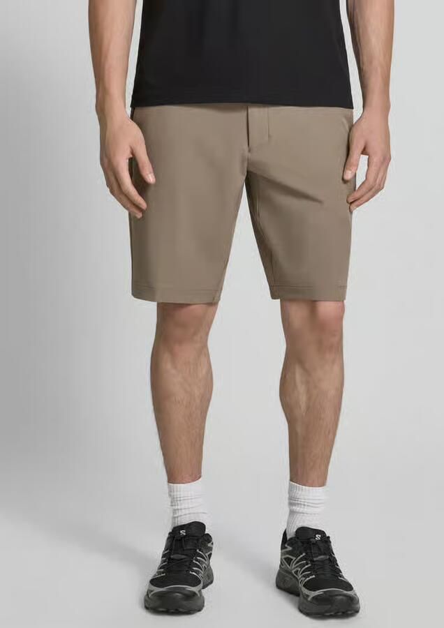 BOSS Green slim fit chino short met persplooien - Foto 3