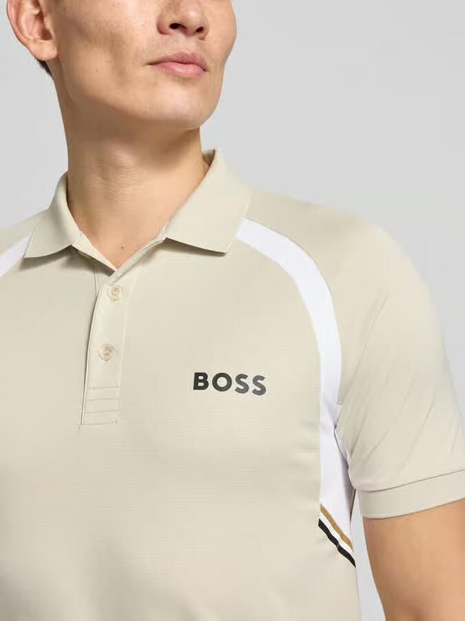 BOSS Green Slim fit poloshirt met korte knoopsluiting model 'PL_TOC SPIN CB'