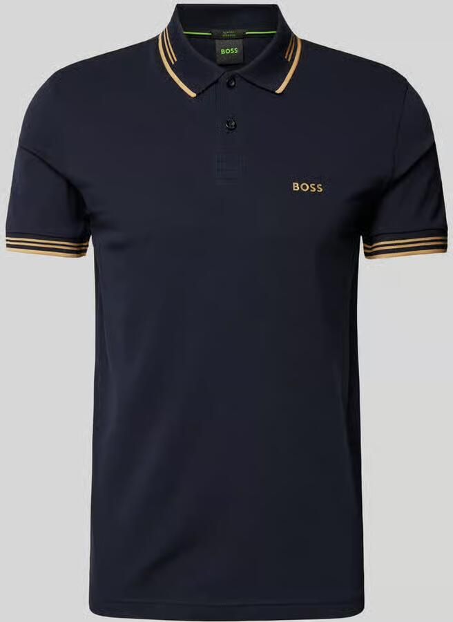 BOSS Green Slim fit poloshirt met labelprint model 'Paul' - Foto 2