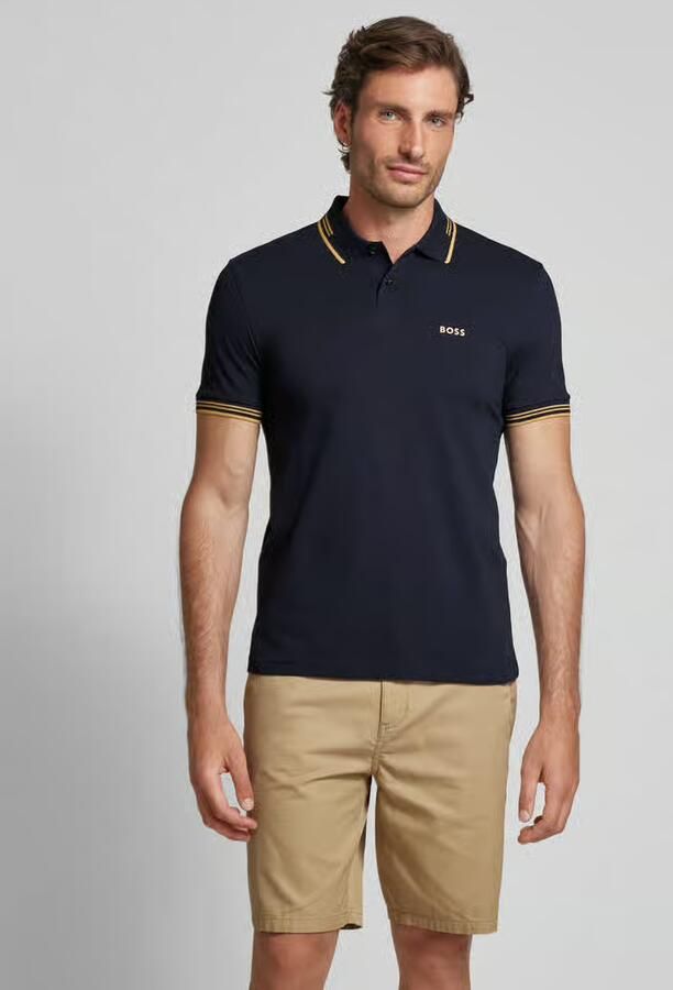 BOSS Green Slim fit poloshirt met labelprint model 'Paul' - Foto 5