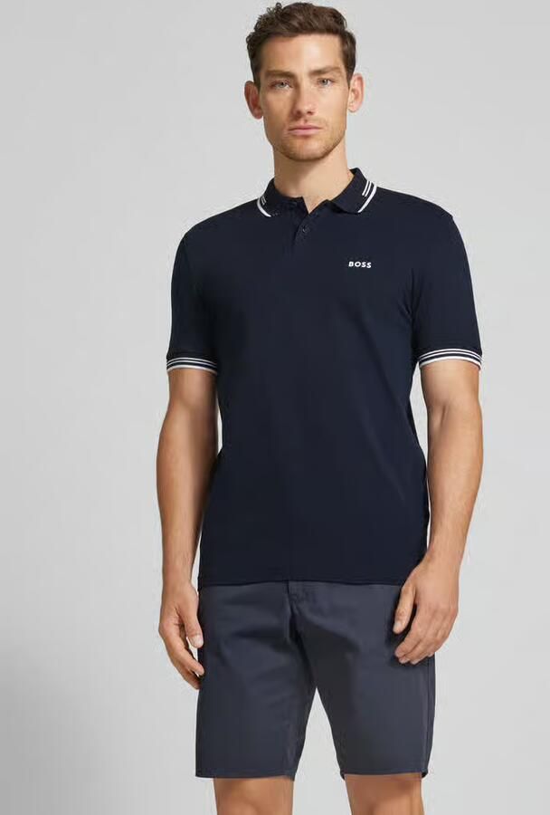 BOSS Green Slim fit poloshirt met labelprint model 'Paul' - Foto 13