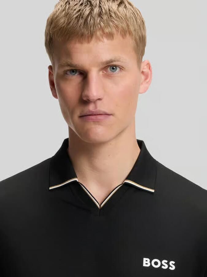 BOSS Green slim fit poloshirt met labelprint model 'PL_TOC SERVE 2'
