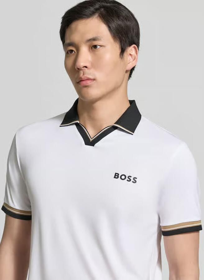 BOSS Green slim fit poloshirt met labelprint model 'PL_TOC SERVE 2'