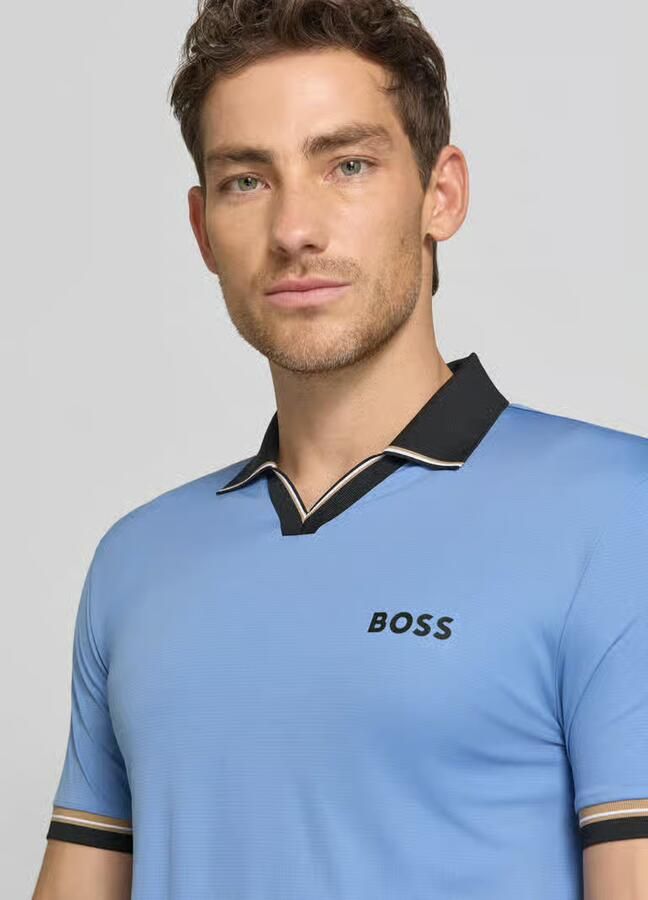 BOSS Green slim fit poloshirt met labelprint model 'PL_TOC SERVE 2'