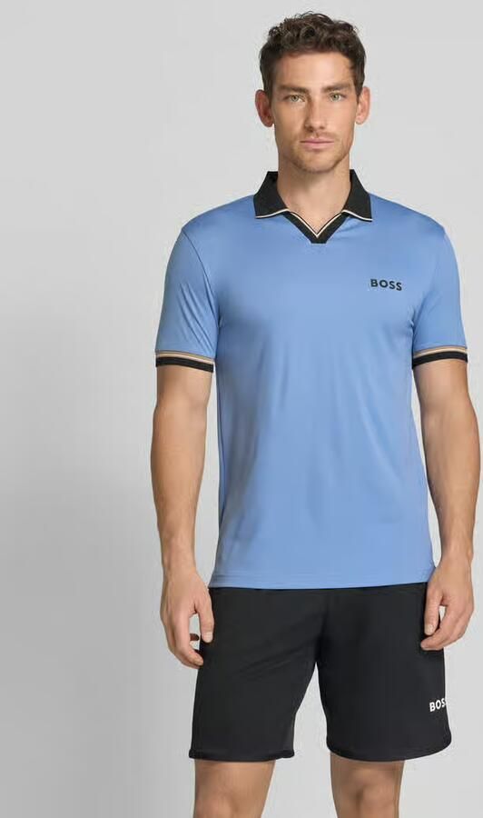 BOSS Green slim fit poloshirt met labelprint model 'PL_TOC SERVE 2' - Foto 4