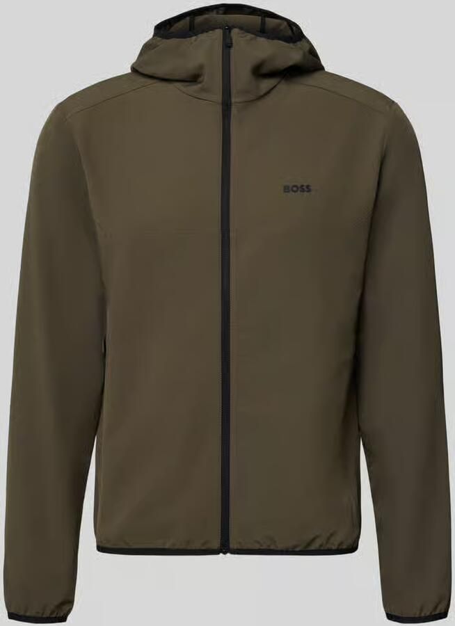 BOSS Green Slim fit trainingsjack met labelpatch model 'CommuterPro'