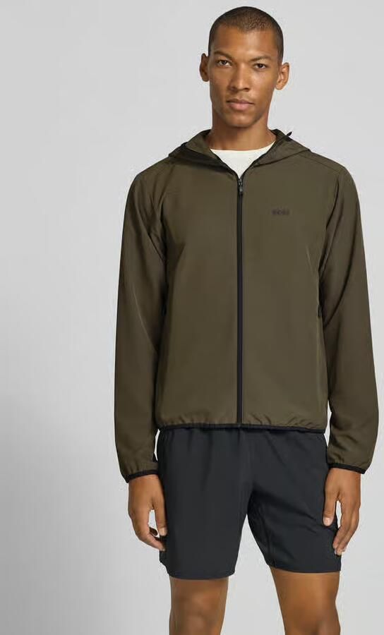 BOSS Green Slim fit trainingsjack met labelpatch model 'CommuterPro' - Foto 2