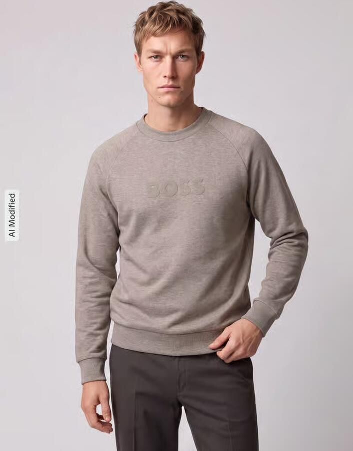 BOSS Green Sweatshirt met tonale logo-opschrift model 'Salbo' - Foto 2