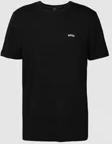 BOSS Green T-shirt met labelopschrift model 'Tee Curved'