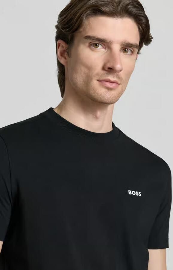 Hugo Boss Geribbelde crew-neck T-shirt in katoen Black Heren - Foto 2