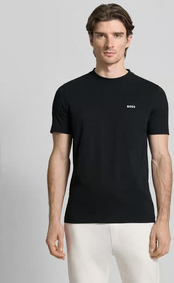 Hugo Boss Geribbelde crew-neck T-shirt in katoen Black Heren - Foto 5