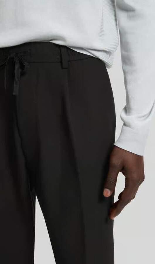 BOSS Green Tapered bandplooibroek met half-elastische band model 'CONVERT-PLEAT' - Foto 2